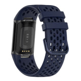 Fitbit Charge 6 / 5 Silikonrem med hull - Blå