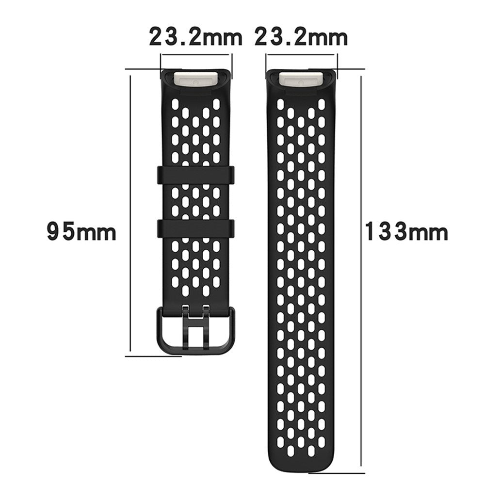 Fitbit Charge 6 / 5 Silikonrem med hull - Blå