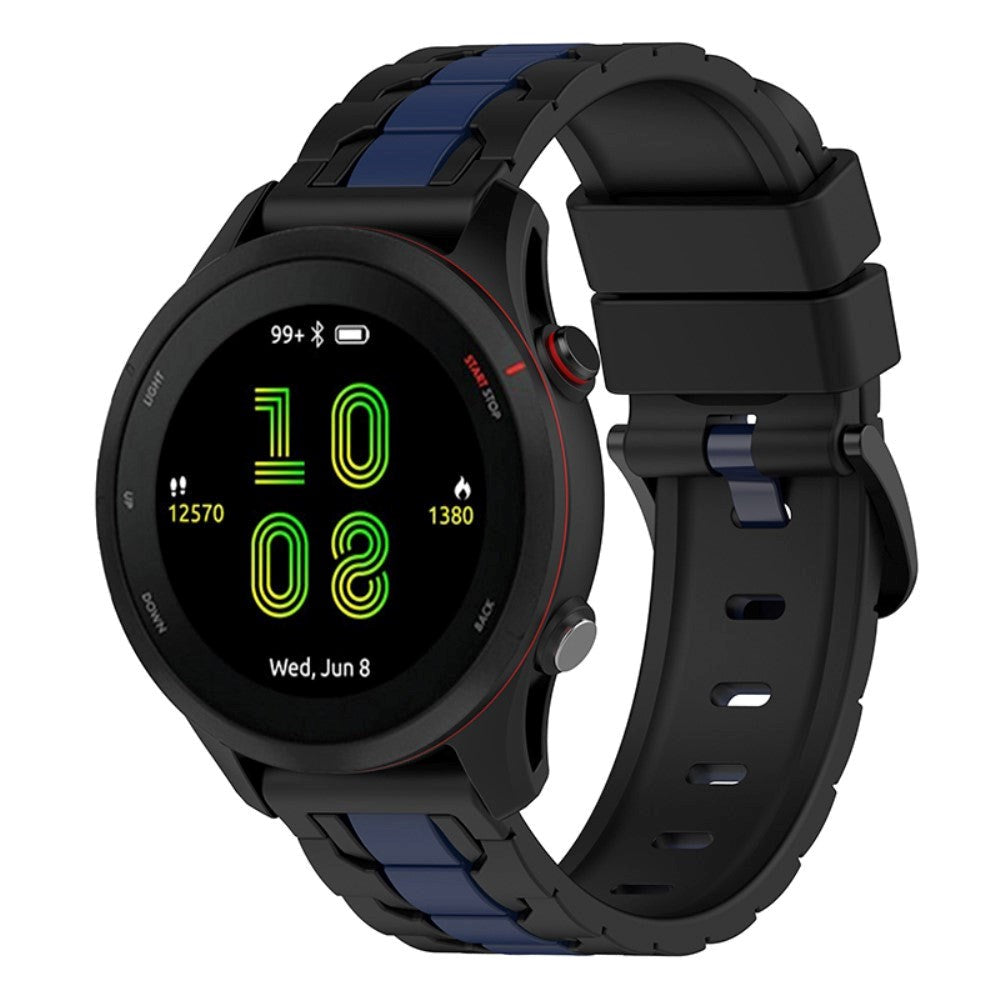 Smartwatch Rem 22mm Silikonlenke - Svart / Blå