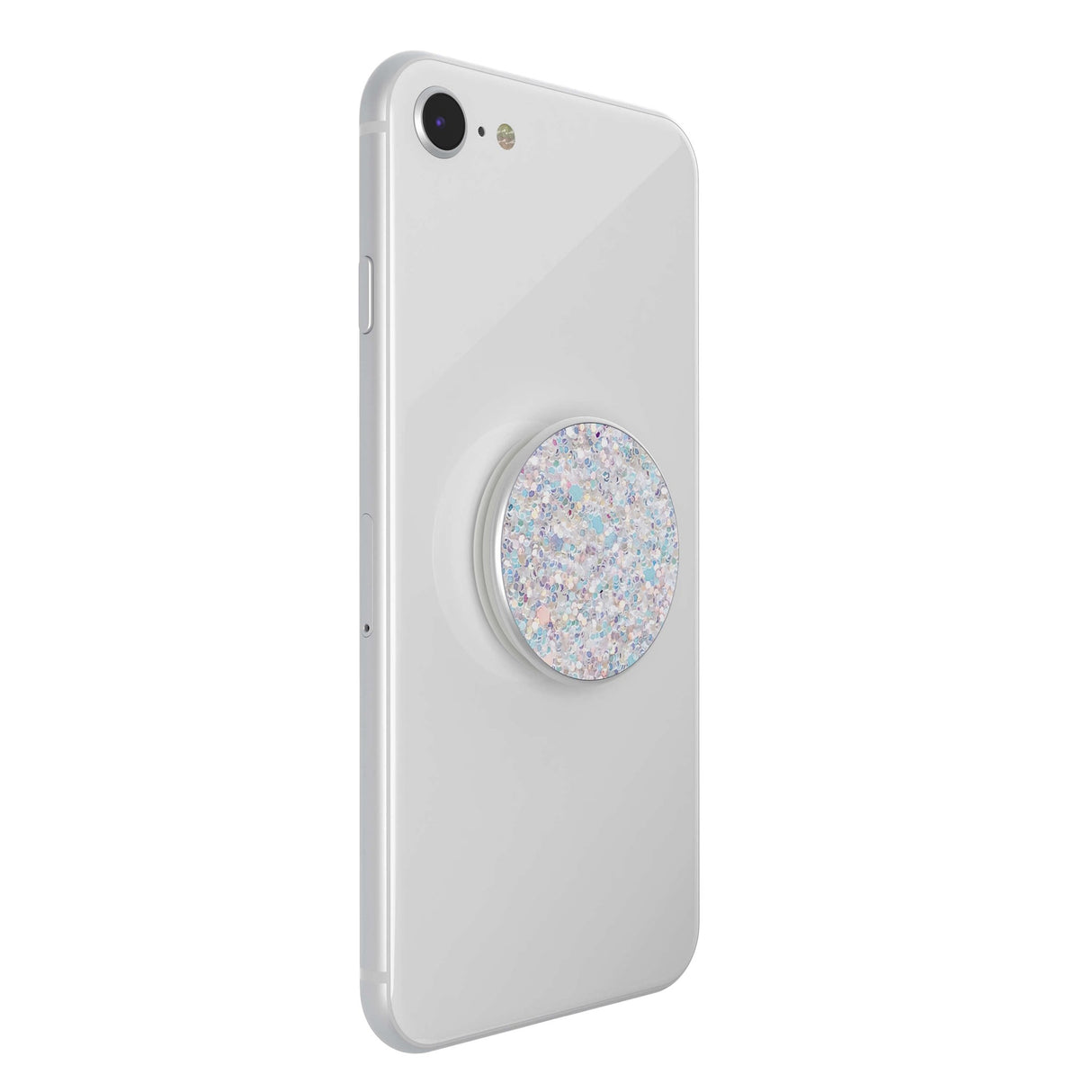 POPSOCKETS Premium PopGrip Hvit Glitter Avtagbart Grep med Holder Stativfunksjon