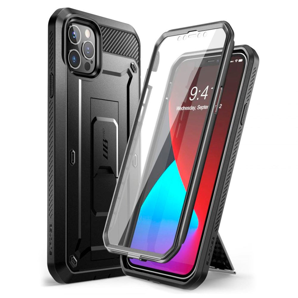 iPhone 12 / 12 Pro SUPCASE Unicorn Beetle Pro Deksel med Skjermbeskytter - Svart