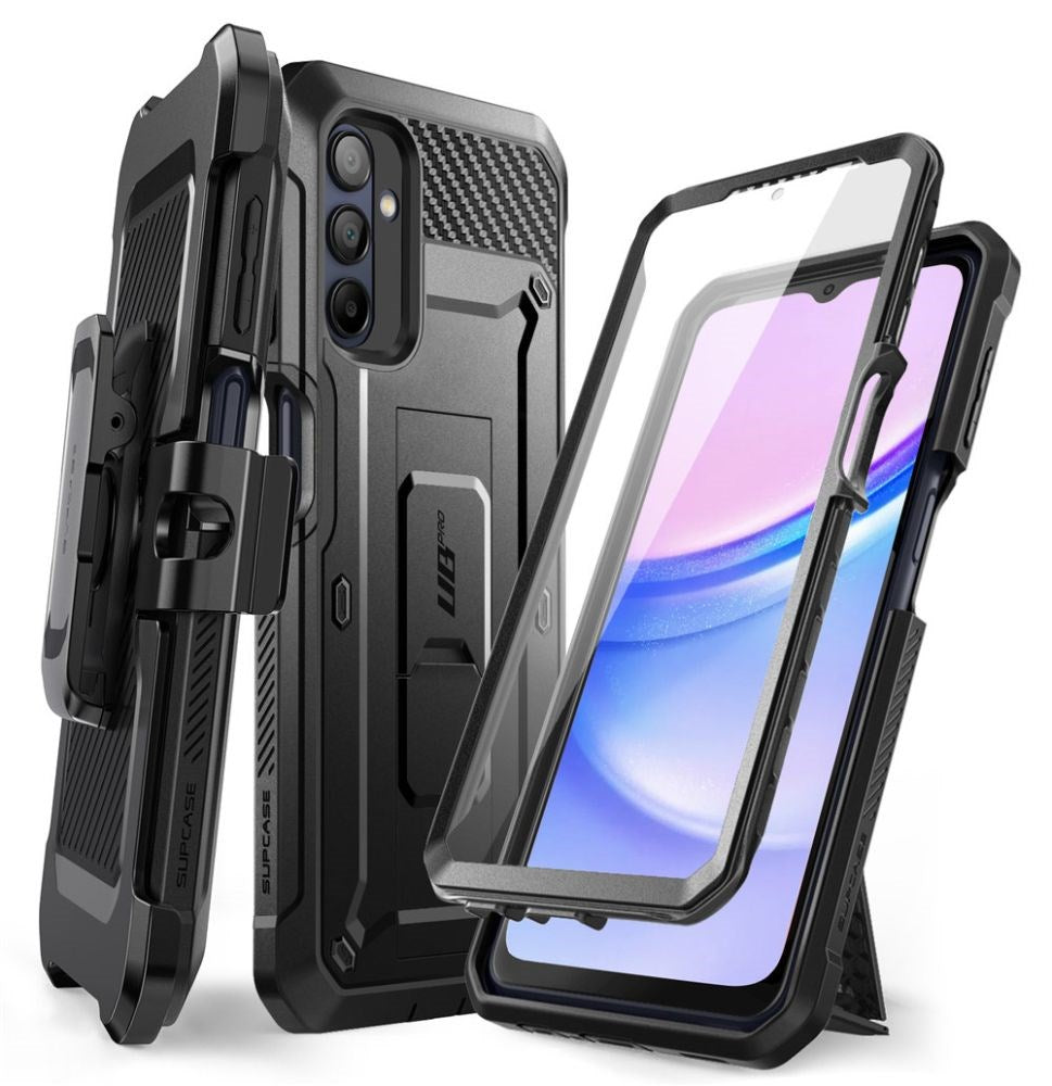 Samsung Galaxy A15 / A15 (5G) SUPCASE Unicorn Beetle Pro Deksel med Skjermbeskytter Svart