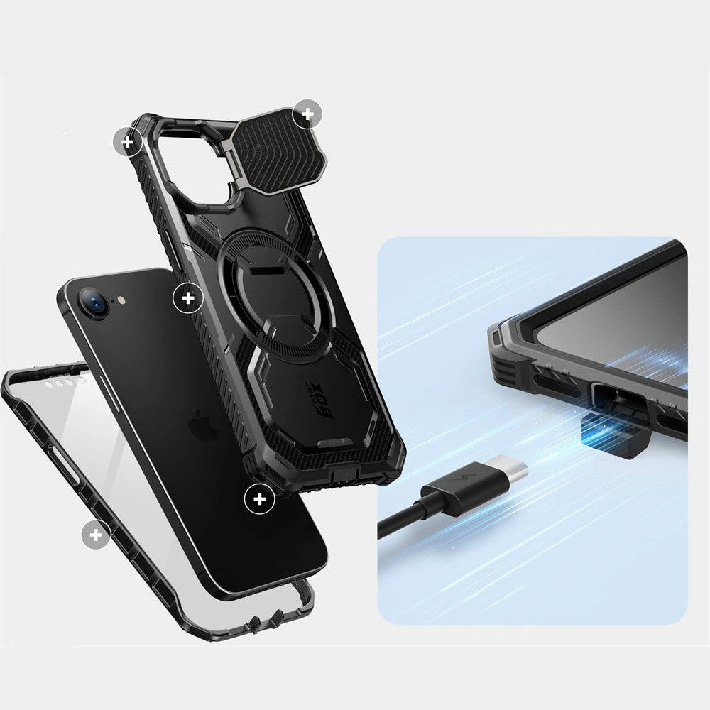 Supcase IBLSN Armorbox iPhone 17e / 16e Deksel - MagSafe Kompatibel - Svart
