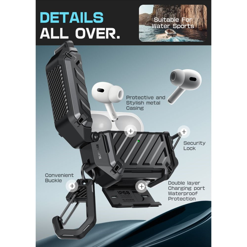 AirPods Pro (3. gen.) Supcase Unicorn Beetle Pro Deksel - MagSafe Kompatibel - Svart