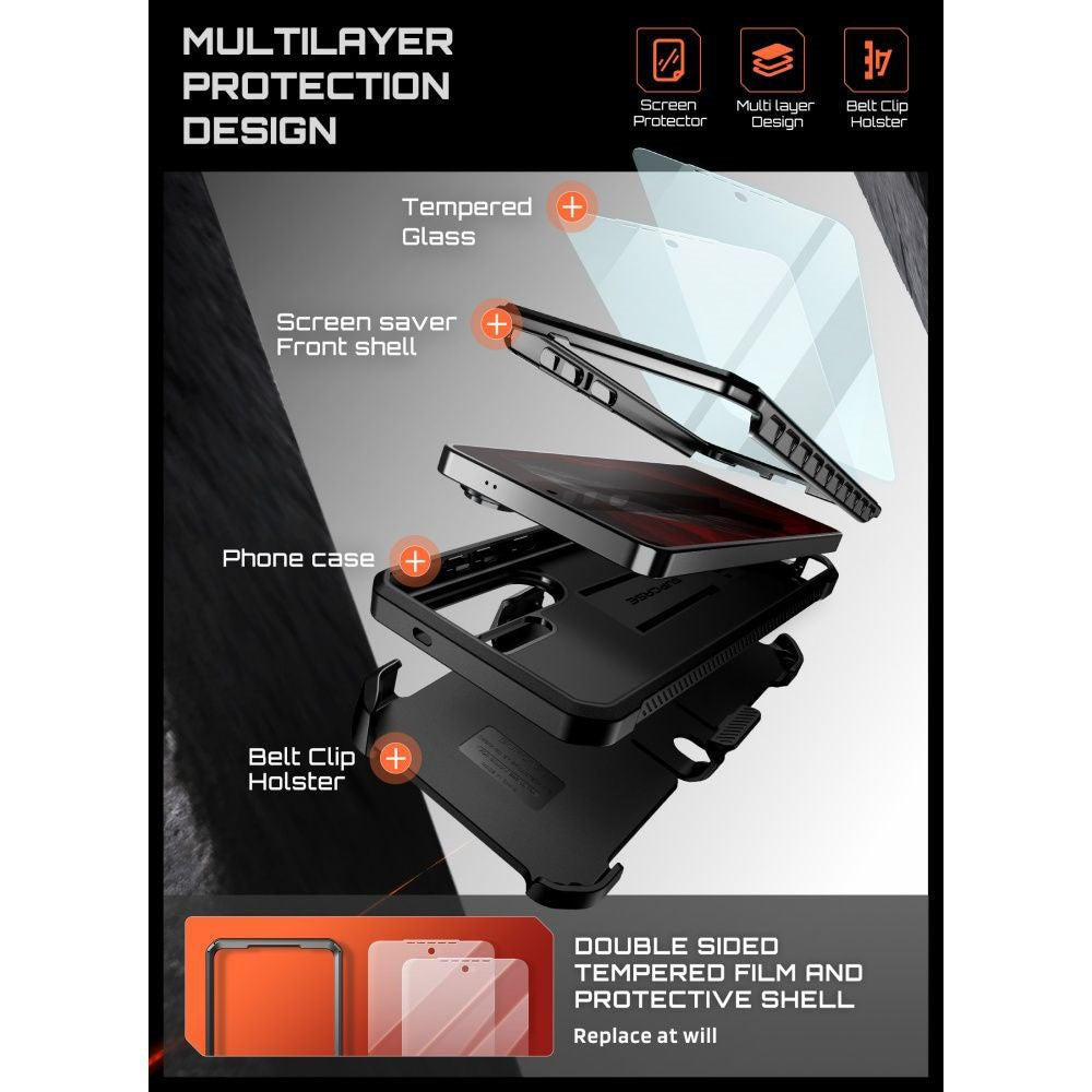 Samsung Galaxy S26 Ultra SUPCASE Unicorn Beetle Pro Deksel m. 2x Herdet Skjermbeskyttelsesglass – Svart