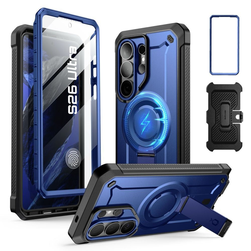 Samsung Galaxy S26 Ultra SUPCASE Unicorn Beetle Pro Mag Deksel m. 2x Front Ramme - MagSafe Kompatibel - Blå