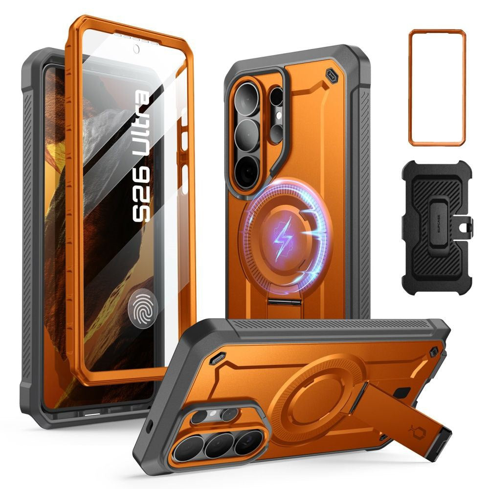 Samsung Galaxy S26 Ultra SUPCASE Unicorn Beetle Pro Mag Deksel m. 2x Front Ramme - MagSafe Kompatibel - Oransje