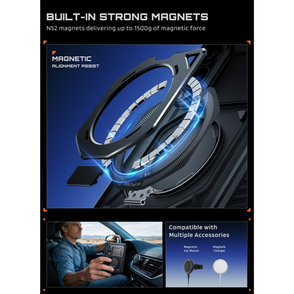 Samsung Galaxy Z Fold8 Supcase UB Grip Mag Deksel - MagSafe Kompatibel - Svart