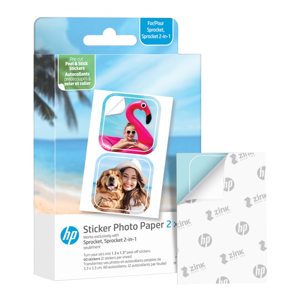 HP Sprocket / Spocket 2-in-1 Klistremerke Fotopapir 5 x 7,6 cm - 30 stk.