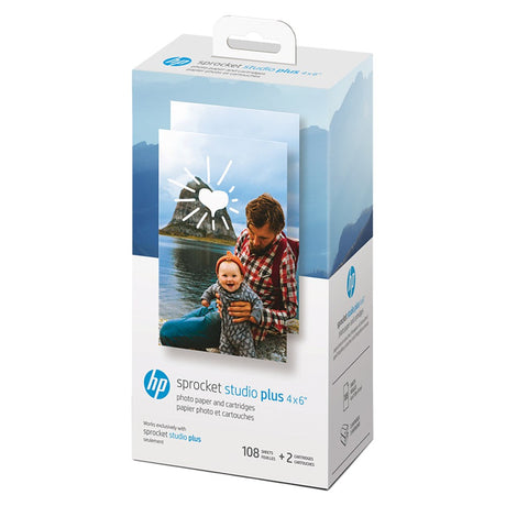 HP Sprocket Studio Plus Fotopapir og Blekkpatroner 10 x 15 cm - 108 stk.