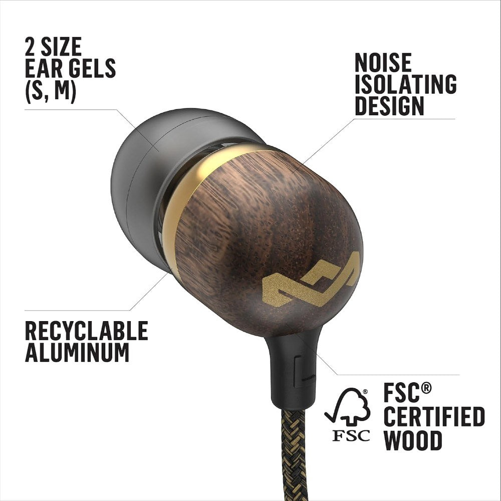 House of Marley Smile Jamaica Jackplugg In-Ear Hodetelefoner - Brass