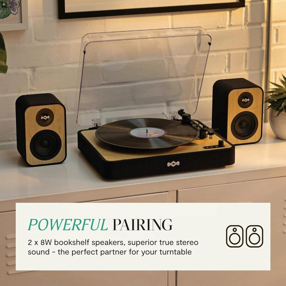 House of Marley Uplift Bookshelf Bluetooth Høyttaler - Svart / Lys Bambus