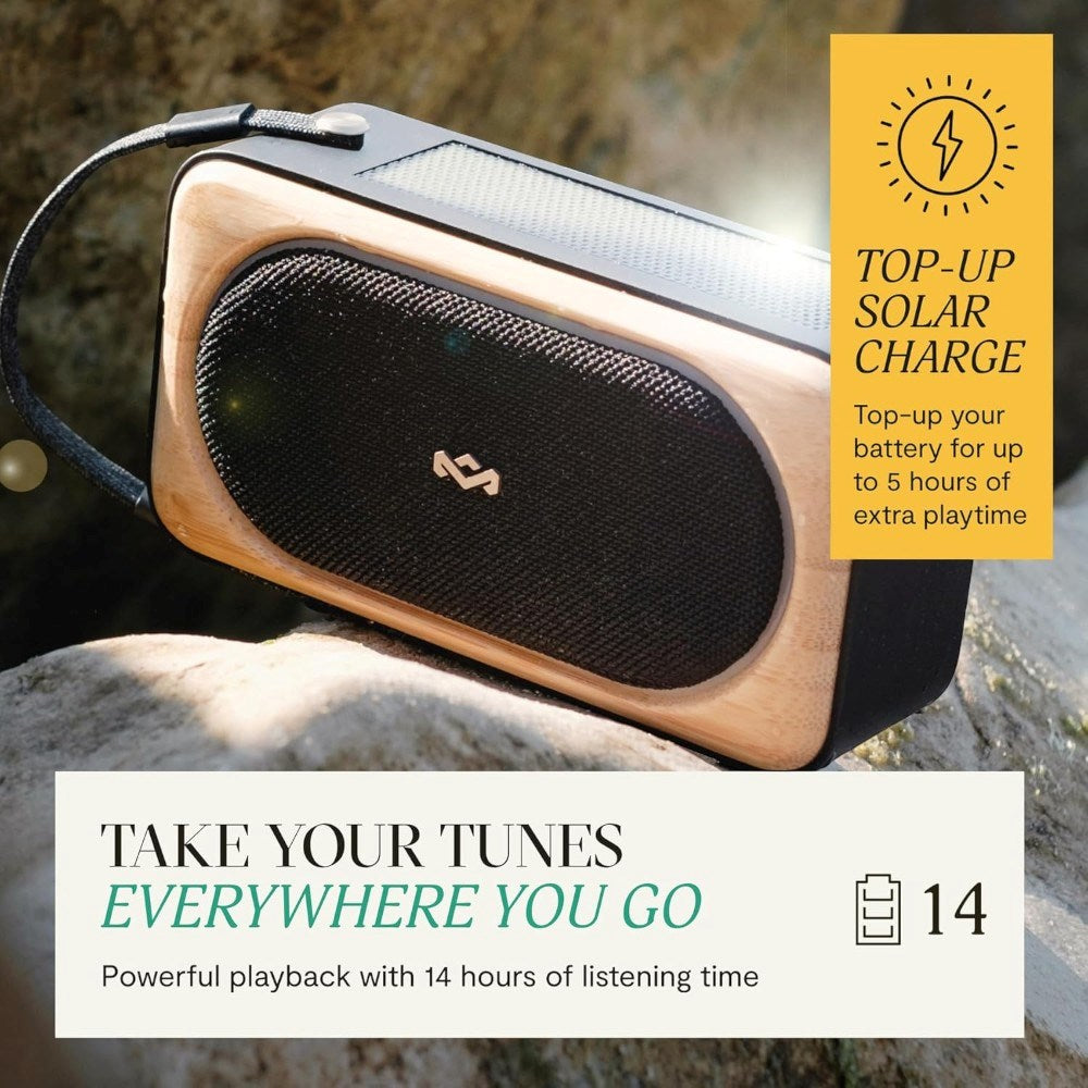 House of Marley Roots Solar Bluetooth Høyttaler - Svart / Lys Bambus