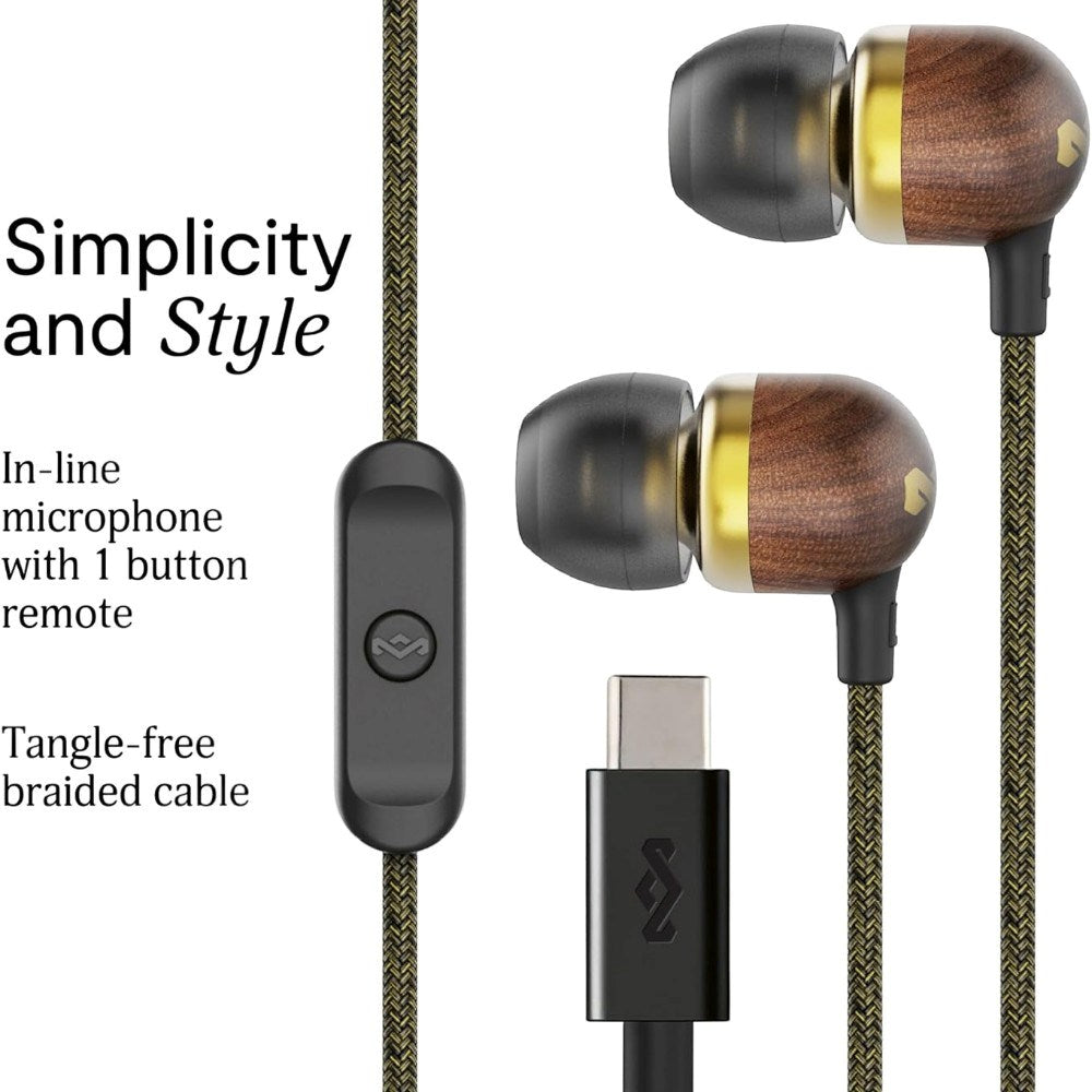 House of Marley Smile Jamaica USB-C In-Ear Hodetelefoner - Brass