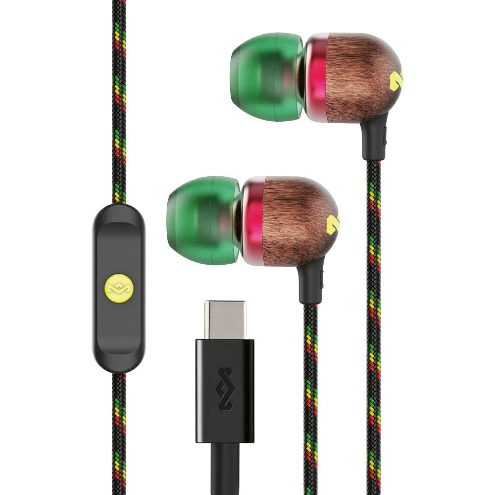 House of Marley Smile Jamaica USB-C In-Ear Hodetelefoner - Rasta