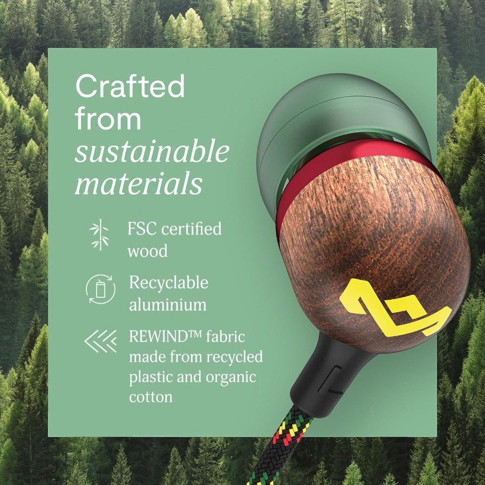 House of Marley Smile Jamaica USB-C In-Ear Hodetelefoner - Rasta