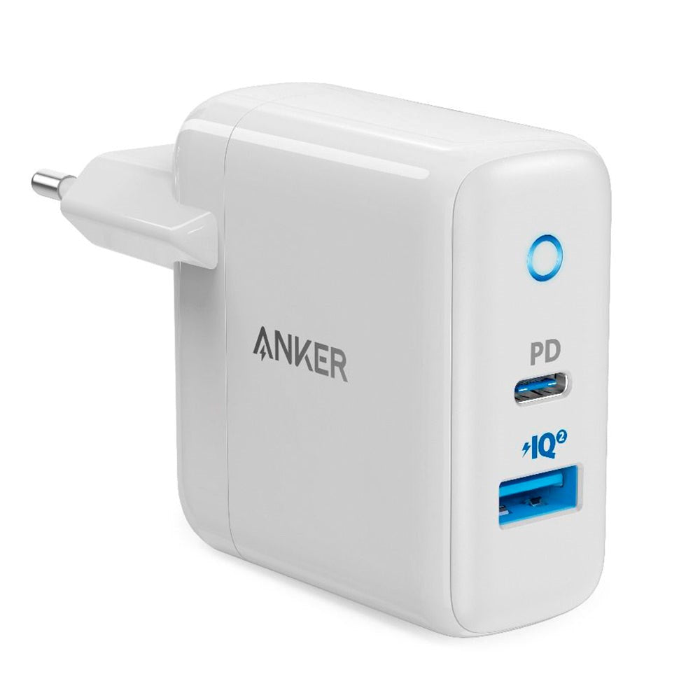 Anker PowerPort PD 33W Vegglader med USB-A & USB-C - Hvit