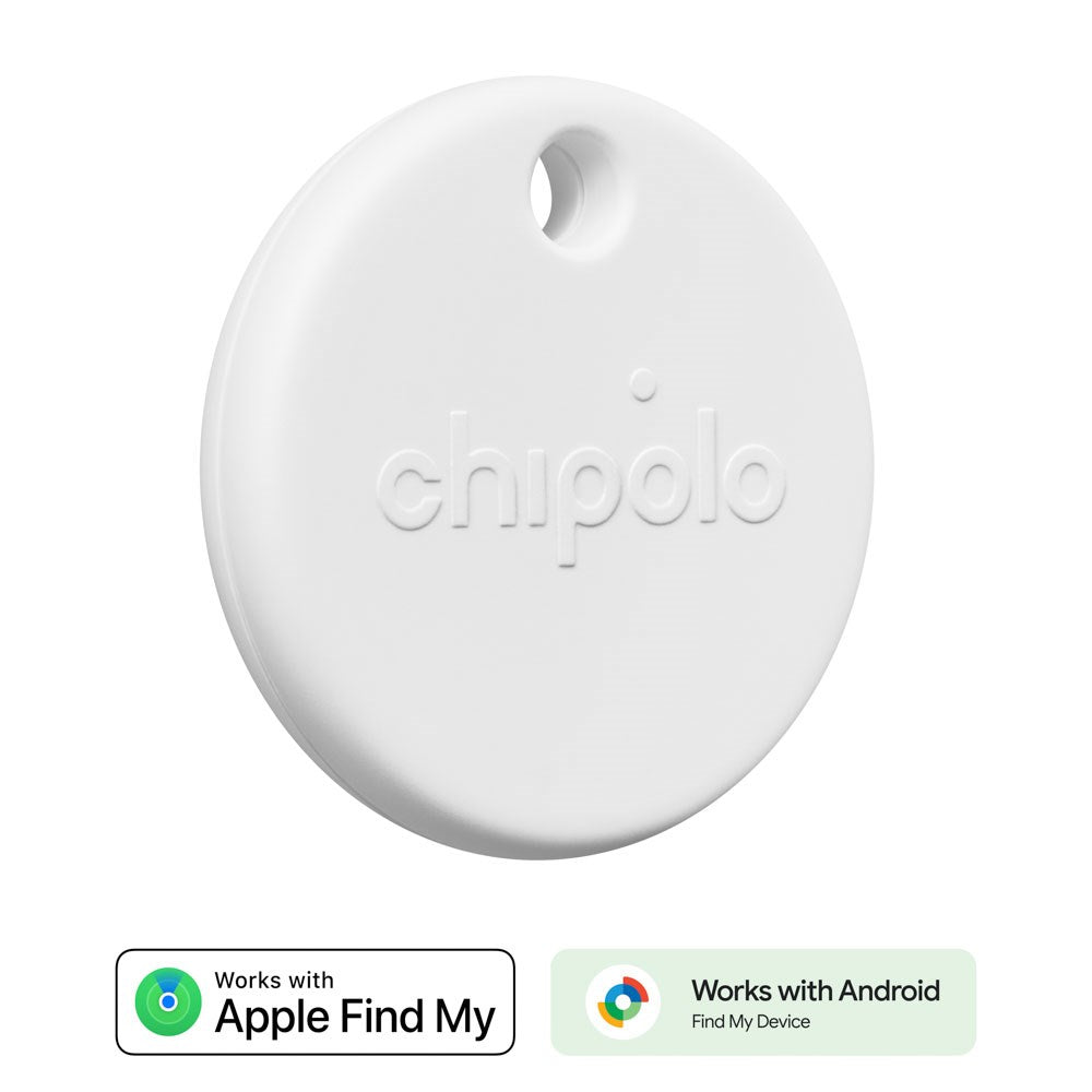 Chipolo POP Bluetooth GPS Tracker - Kompatibel med Apple Find My & Google's Find My Device - Hvit