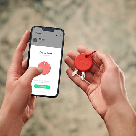 Chipolo POP Bluetooth GPS Tracker - Kompatibel med Apple Find My & Google's Find My Device - Rød