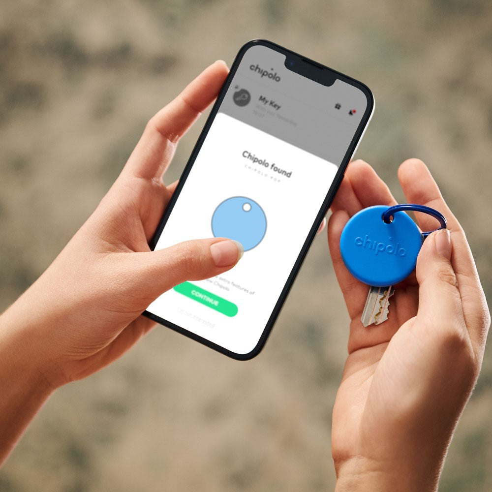 Chipolo POP Bluetooth GPS Tracker - Kompatibel med Apple Find My & Google's Find My Device - Blå