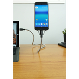 Fuse Chicken Frittstående USB-C-Kabel med Holdefunksjon - inkl. 2 x Klips - 0,6m - Sølv