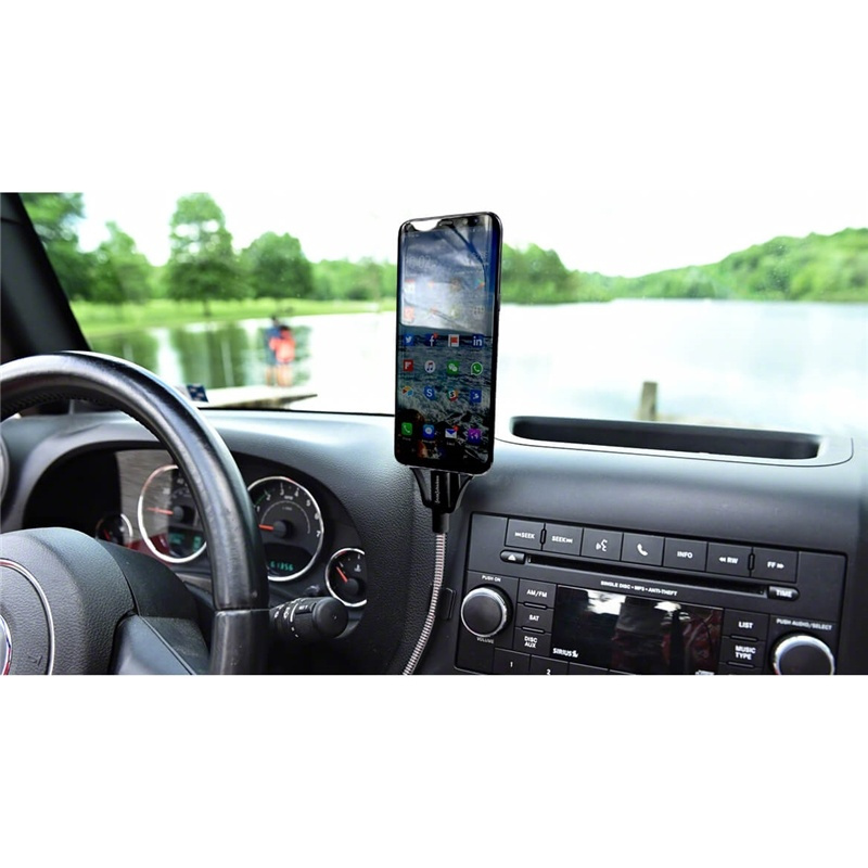 Fuse Chicken Frittstående USB-C-Kabel med Holdefunksjon - inkl. 2 x Klips - 0,6m - Sølv