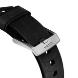 Nomad Apple Watch (42/44/SE/45/46/49mm) Modern Horween Band Rem - Black / Silver Hardware