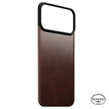 iPhone 18 Pro Max Nomad Magnetic Horween Leather Back Case - MagSafe Kompatibel - Rustic Brown