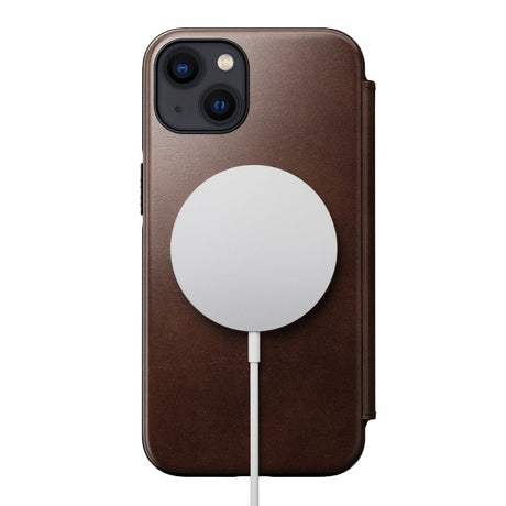 iPhone 13 Nomad Modern Horween Leather Folio Deksel - MagSafe Kompatibel - Brun