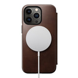 iPhone 13 Pro Nomad Modern Horween Leather Folio Deksel - MagSafe Kompatibel - Brun