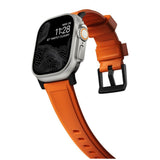 Nomad Apple Watch (42/44/SE/45/46/49mm) Rugged Band Rem - Ultra Orange / Black Hardware