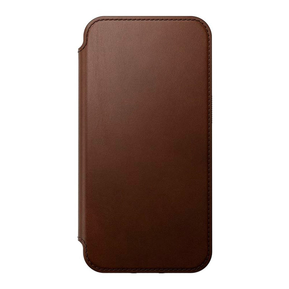 iPhone 14 Nomad Modern Leather Folio Deksel - MagSafe Kompatibel - Brun