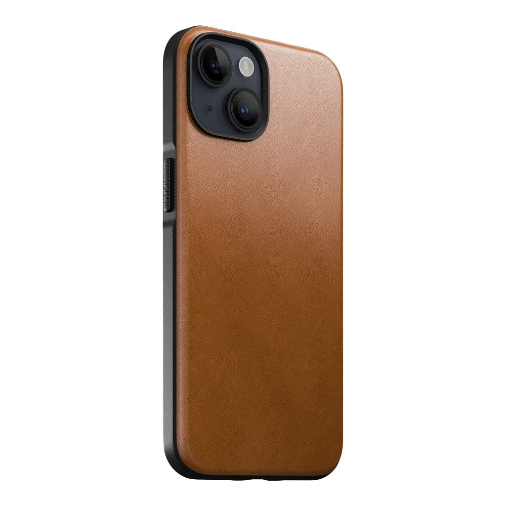 iPhone 14 Nomad Modern Leather Deksel - MagSafe Kompatibel - Tan