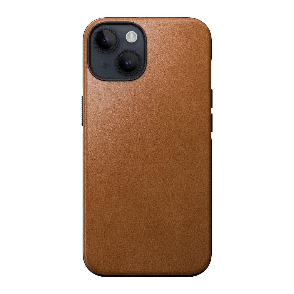 iPhone 14 Nomad Modern Leather Deksel - MagSafe Kompatibel - Tan