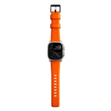 Nomad Apple Watch (42/44/SE/45/46/49mm) Rugged Band Rem - Ultra Orange / Silver Hardware