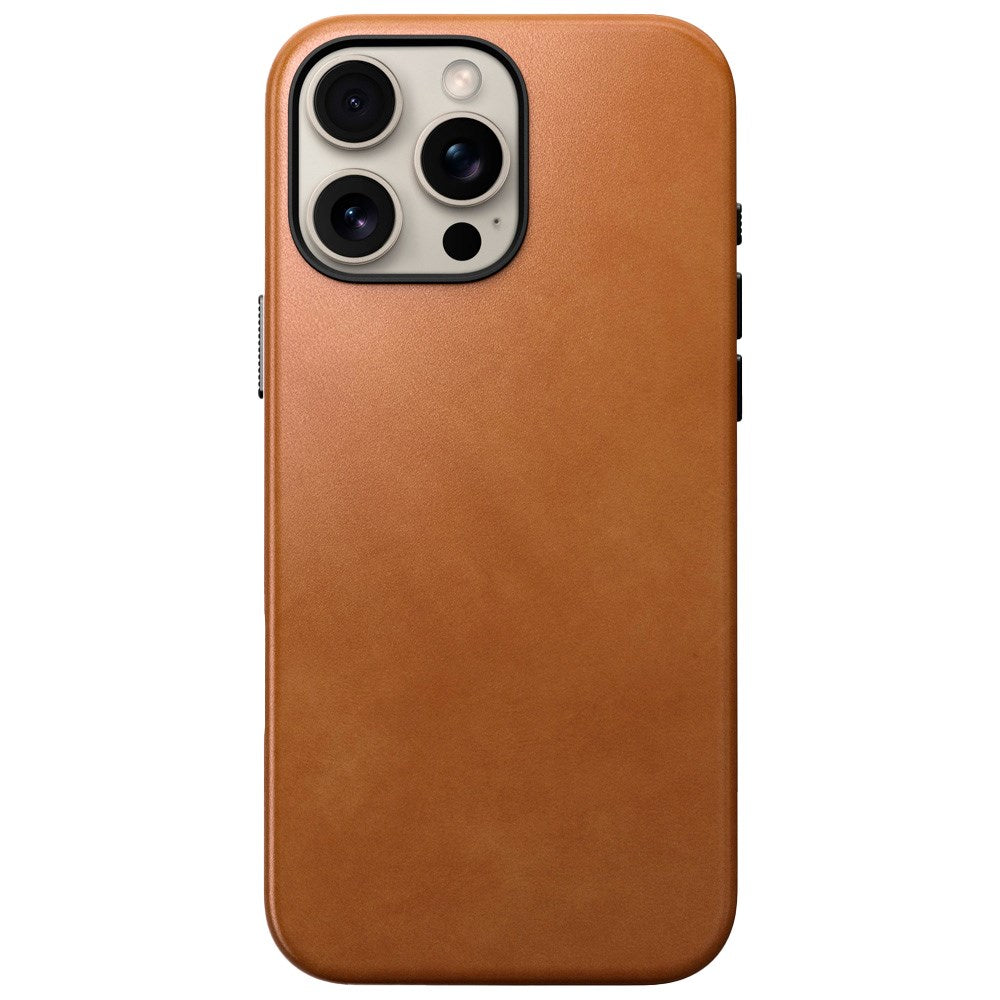 iPhone 16 Pro Nomad Traditional Leather Deksel - MagSafe Kompatibel - Tan