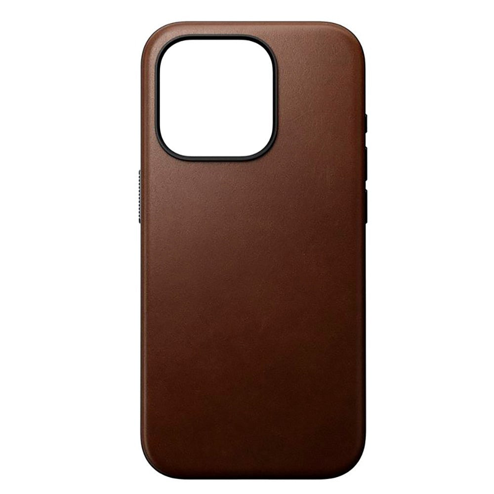 iPhone 15 Pro Nomad Modern Leather Deksel - MagSafe Kompatibel - Brun