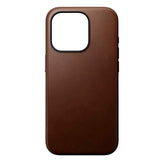 iPhone 15 Pro Nomad Modern Leather Deksel - MagSafe Kompatibel - Brun