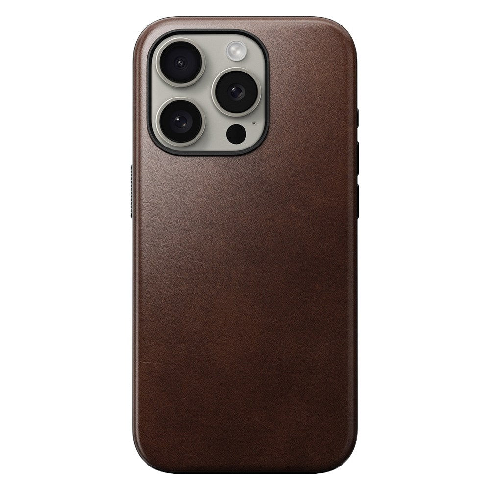 iPhone 15 Pro Modern Nomad Horween Leather Deksel - MagSafe Kompatibel - Brun