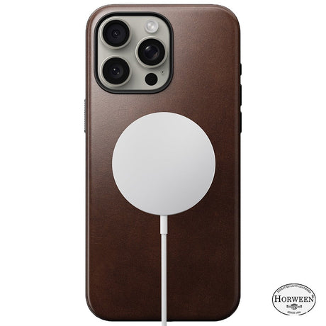 iPhone 15 Pro Max Modern Nomad Horween Leather Deksel - MagSafe Kompatibel - Brun