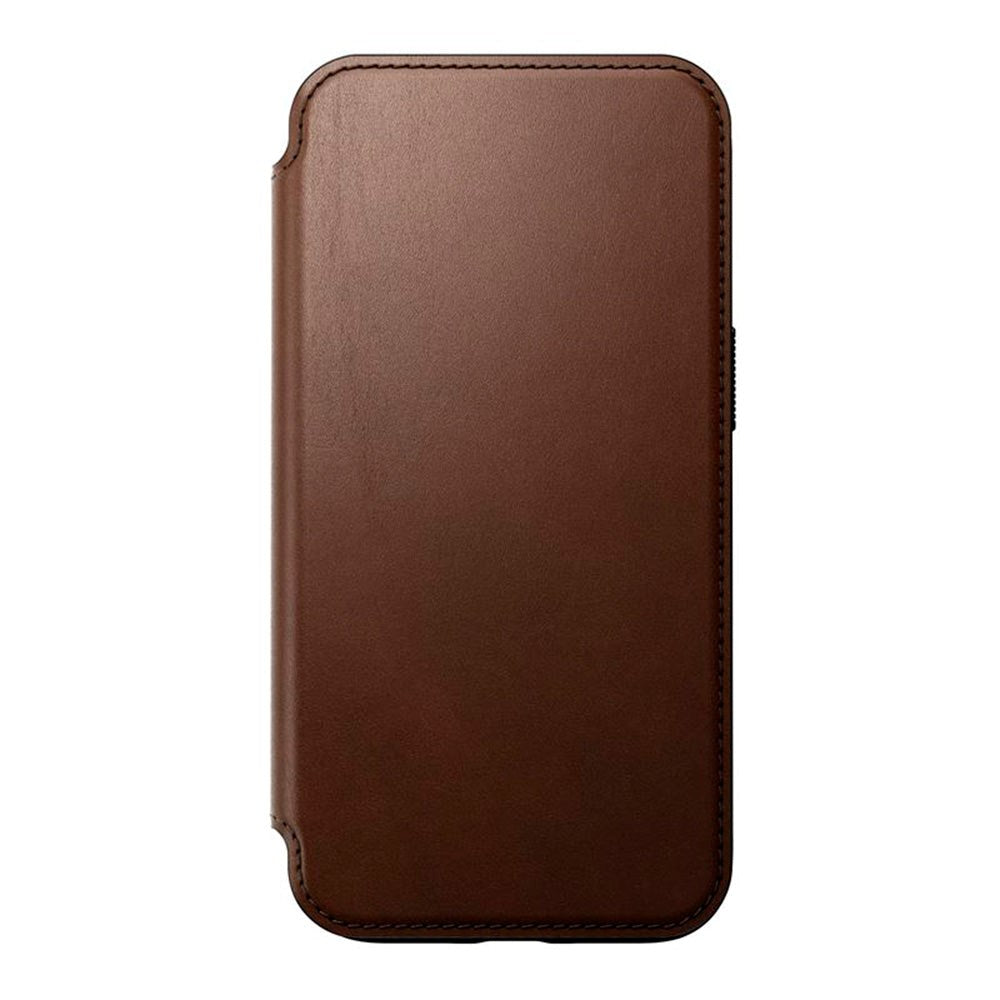 iPhone 15 Nomad Modern Leather Folio Deksel - MagSafe Kompatibel - Brun