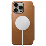 iPhone 15 Pro Max Nomad Modern Leather Folio Deksel - MagSafe Kompatibel - Tan