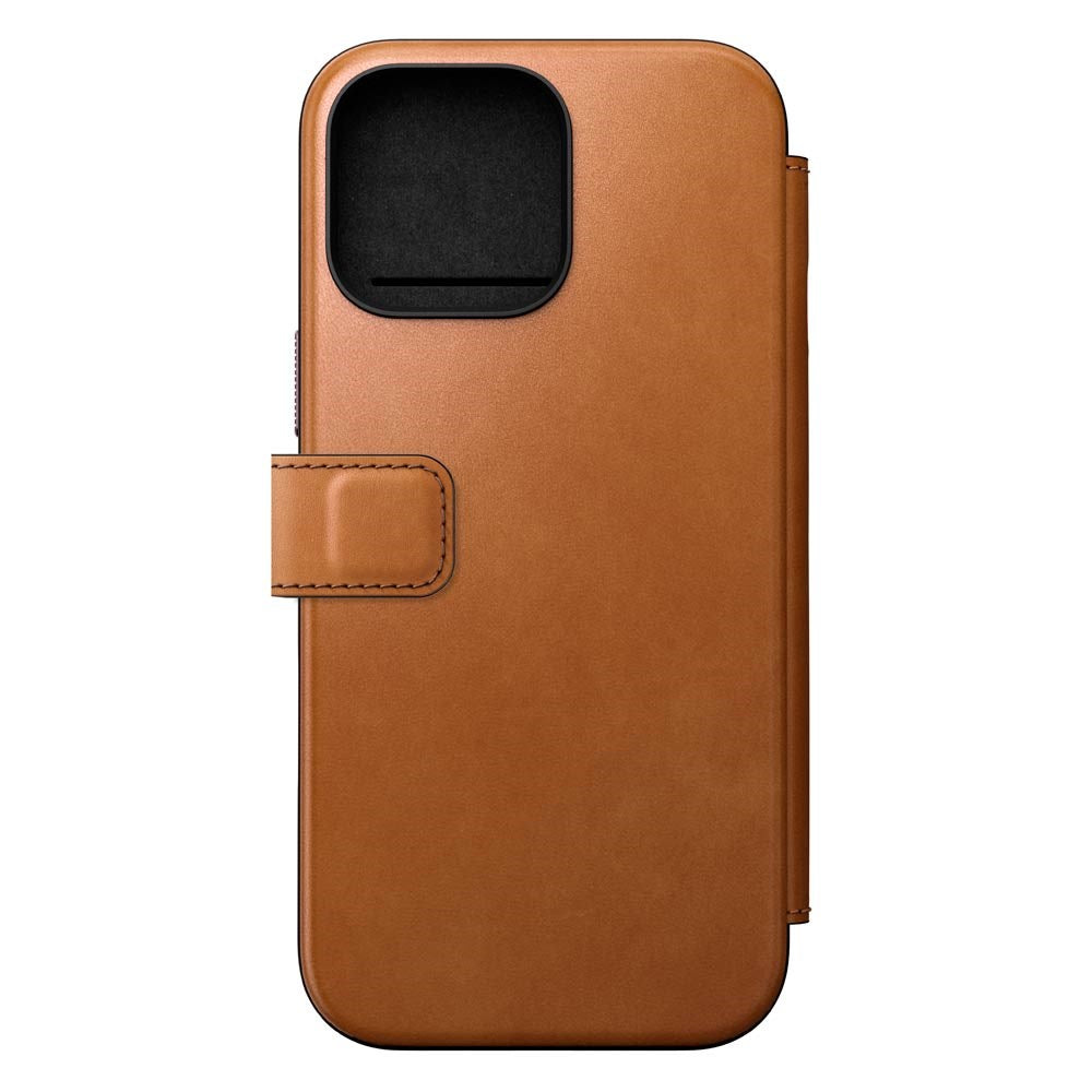 iPhone 16 Pro Max Nomad Modern Leather Folio Deksel - MagSafe Kompatibel - Tan