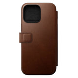 iPhone 16 Pro Max Nomad Modern Leather Folio Deksel - MagSafe Kompatibel - Brun