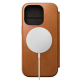 iPhone 16 Pro Nomad Modern Leather Folio Deksel - MagSafe Kompatibel - Tan