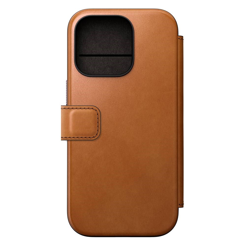 iPhone 16 Pro Nomad Modern Leather Folio Deksel - MagSafe Kompatibel - Tan