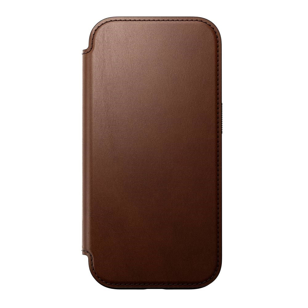 iPhone 16 Pro Nomad Modern Leather Folio Deksel - MagSafe Kompatibel - Brun