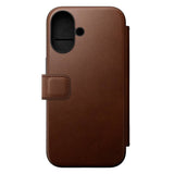 iPhone 16 Nomad Modern Leather Folio Deksel - MagSafe Kompatibel - Brun