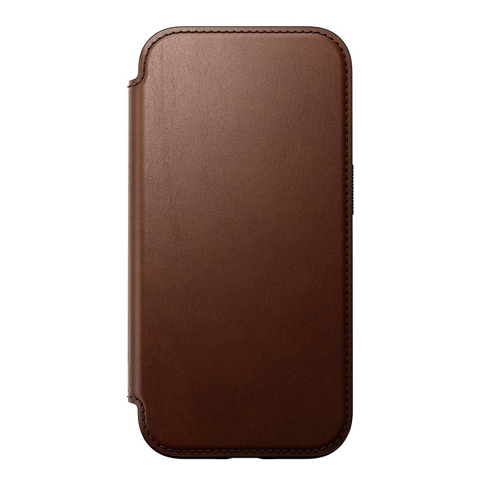 iPhone 16 Nomad Modern Leather Folio Deksel - MagSafe Kompatibel - Brun