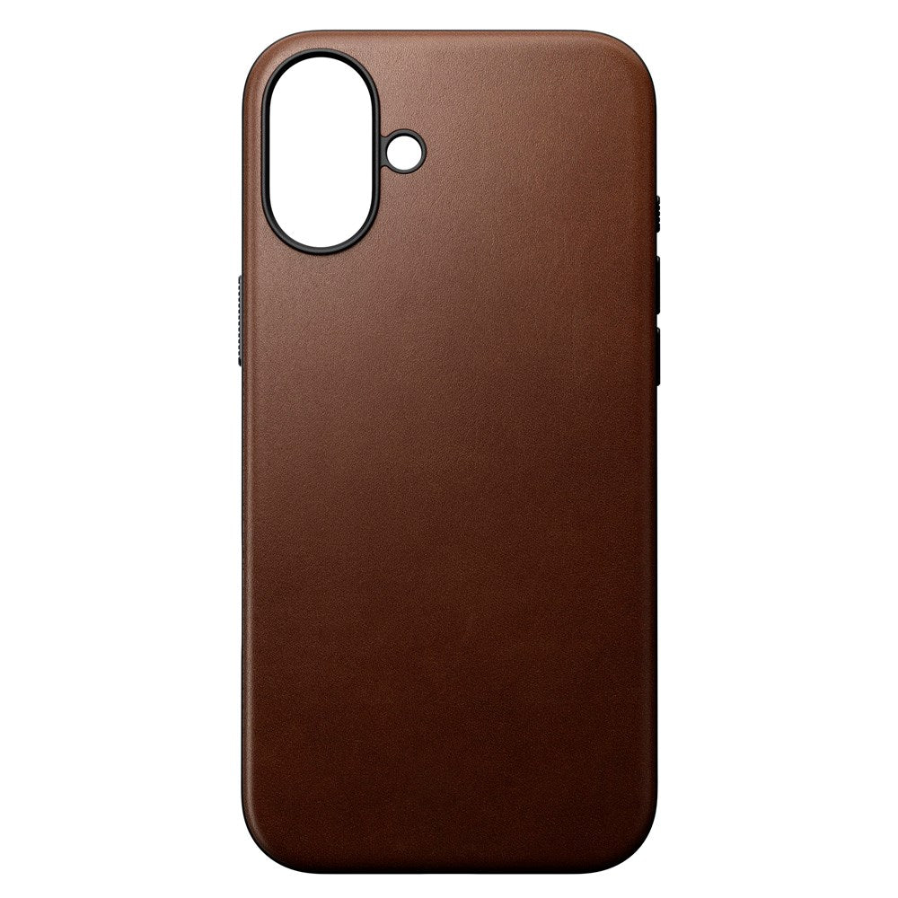 iPhone 16 Plus Nomad Modern Leather Deksel - MagSafe Kompatibel - Brun